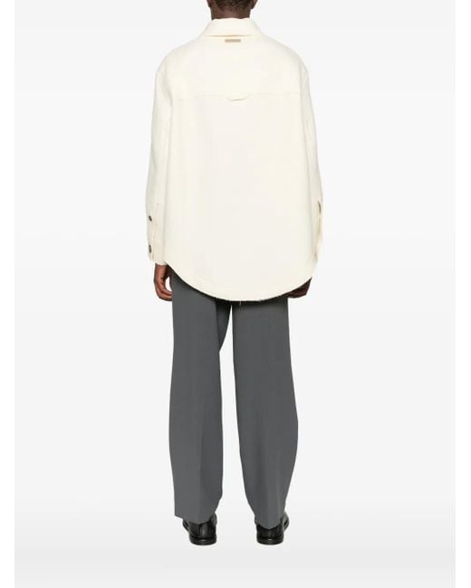AMI White Point-Collar Shirt Jacket for men