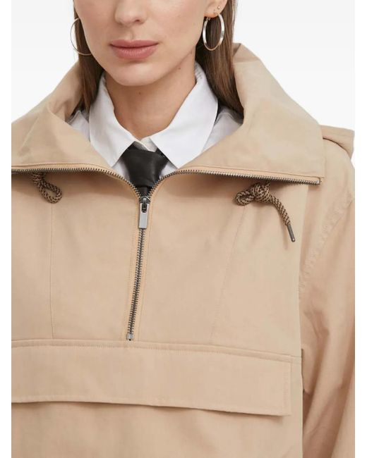 Ba&sh Natural Hooded Half-Zip Jacket