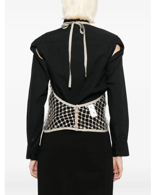 Lemaire White Fishnet Halter Top