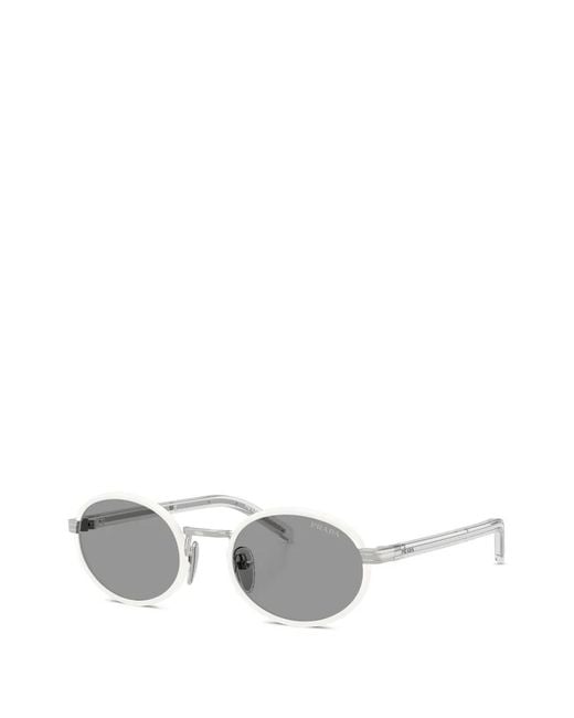 Prada Metallic Oval-Frame Sunglasses