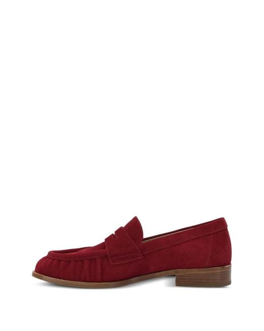 strategia shoes Red Suede Penny Loafers