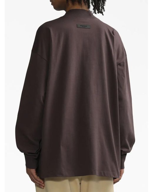 Fear Of God Gray Logo-Print Long-Sleeve T-Shirt for men