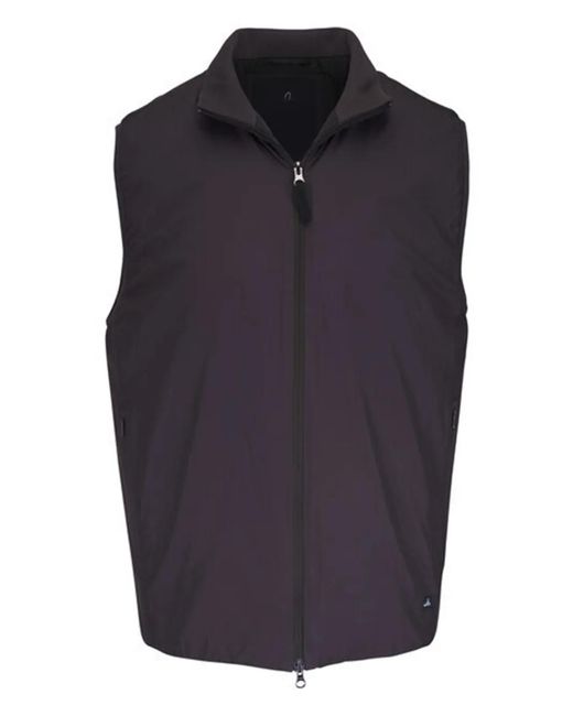 Wahts Blue Collon Zip Sleeveless Gilet for men