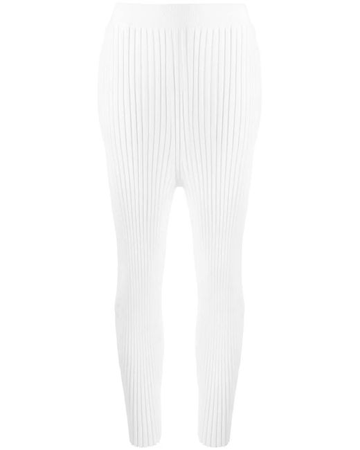 Stella McCartney White Ribbed High-Waisted Leggings
