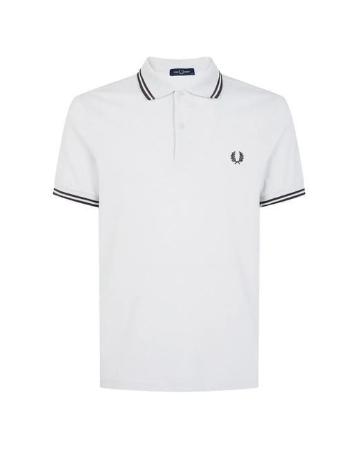 Fred Perry White Logo-Embroidered Polo Shirt for men