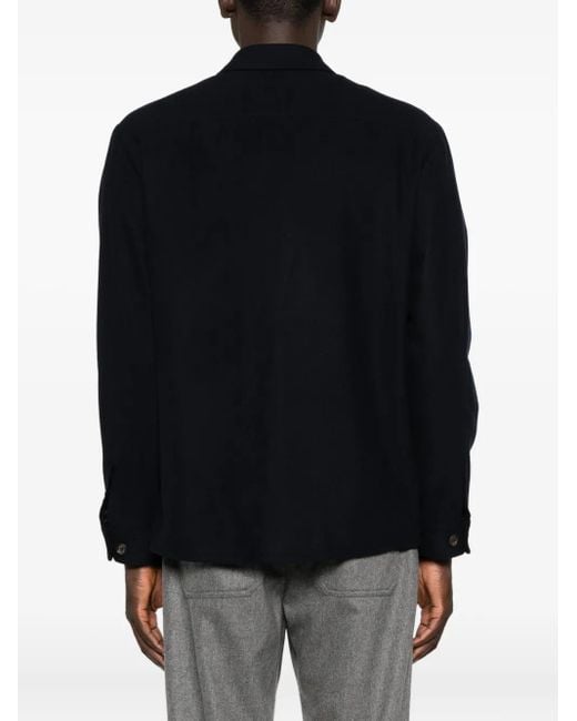 Eleventy Black Flap-Pocket Wool Jacket for men