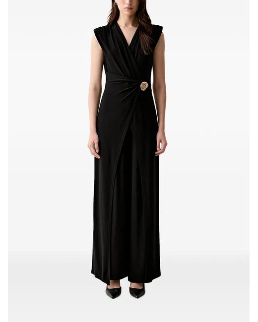 Joseph Ribkoff Black Shell-Embellished Jumpsuit