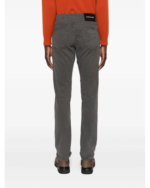 Jacob Cohen Gray Button-Fly Five-Pocket Trousers for men