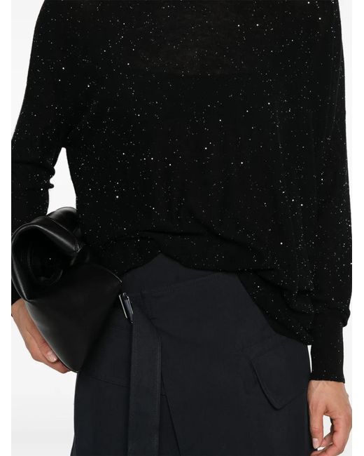 Fabiana Filippi Black Wool Crewneck Sweater