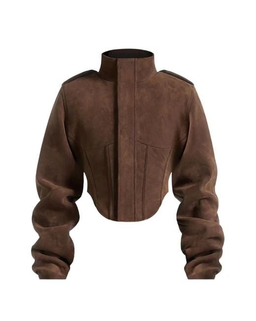 Manière De Voir Brown Solange Tacked Sleeve Corset Jacket
