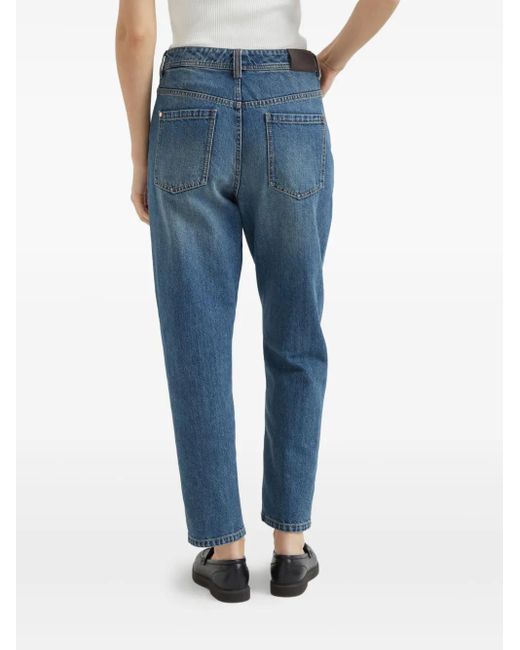 Brunello Cucinelli Blue Baggy Tapered Jeans