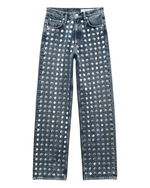 Rag & Bone Shea Verfraaide Jeans in het Blue