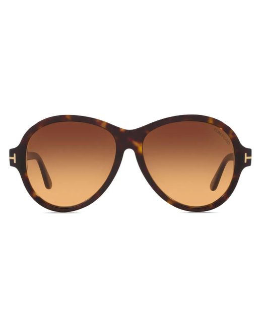 Tom Ford Camryn ラウンドフレーム サングラス Brown