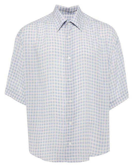 AMI White Gingham-print Shirt for men