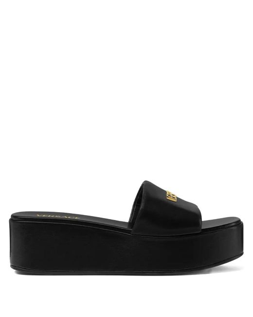 Versace Black Versatile Flat Sandals For