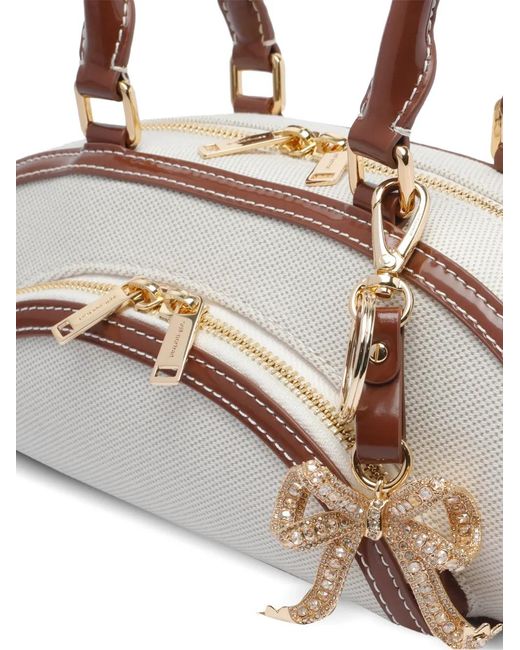 Self-Portrait White Canvas Shoulder Bag