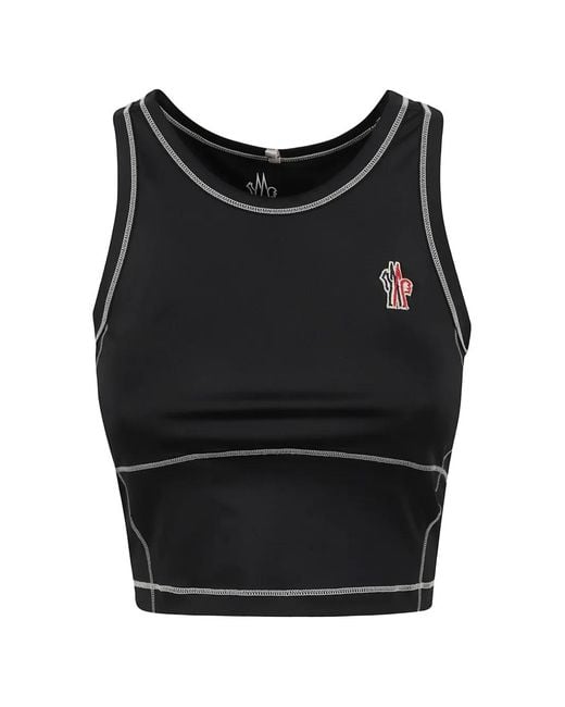 Moncler Black Débardeur À Coutures Contrastantes