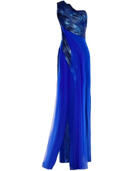 Gaby Charbachy Blue Tulle Gown