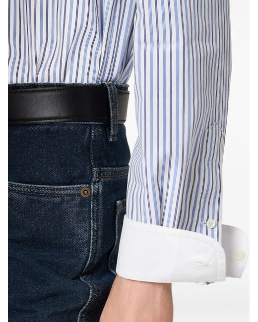 Miu Miu Overhemd Met Geborduurd Logo in het Blue