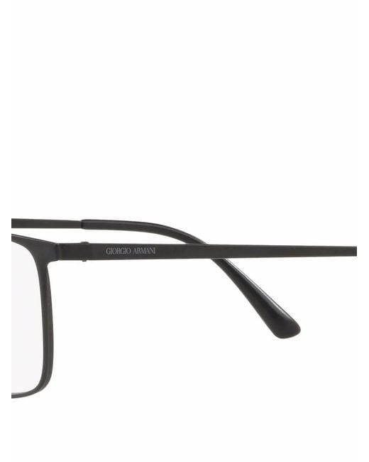 Giorgio Armani Black Matte Square-Frame Glasses for men