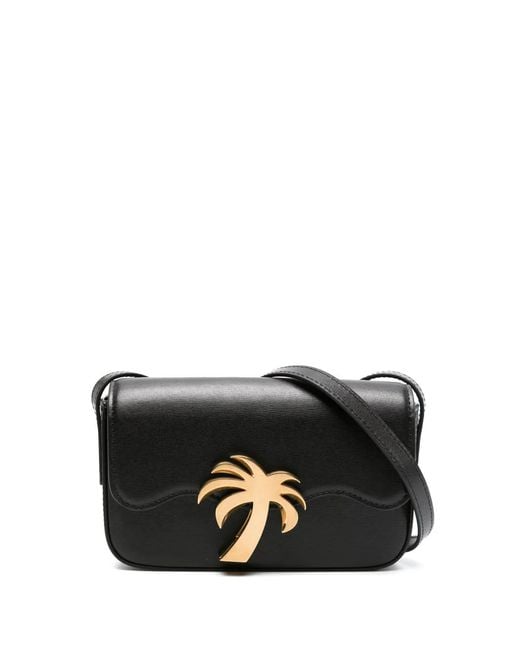 Palm Angels Black Palm Beach Leather Crossbody Bag