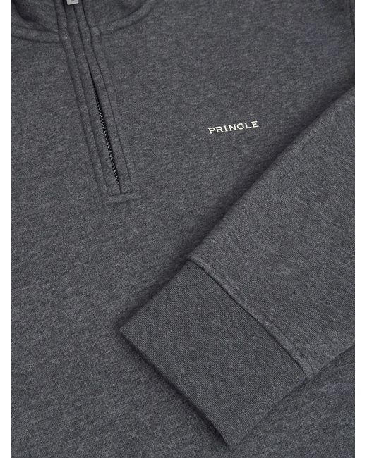 Pringle of Scotland Gray Quarter Zip Track Sweatshirt for men