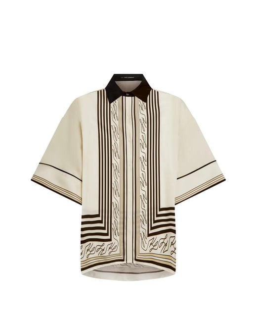 Karl Lagerfeld White Striped-Pattern Shirt