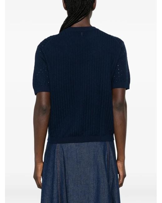 Maje Blue Crew-Neck T-Shirt