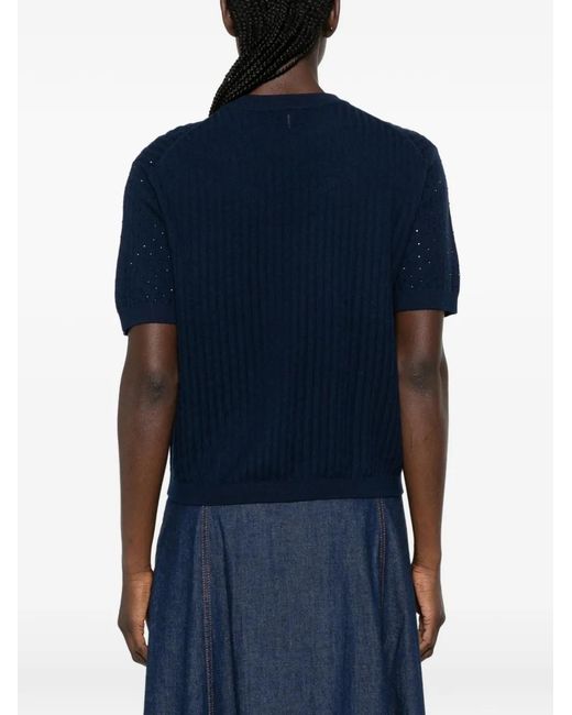 Maje Blue T-Shirt À Col Rond