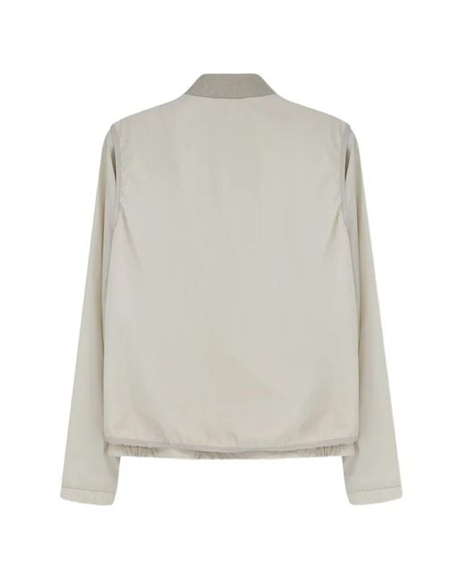 Moncler White Zip-Up Logo Jacket for men