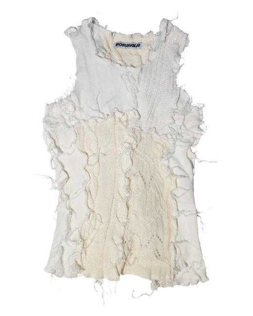Borbala White Crew-Neck Top