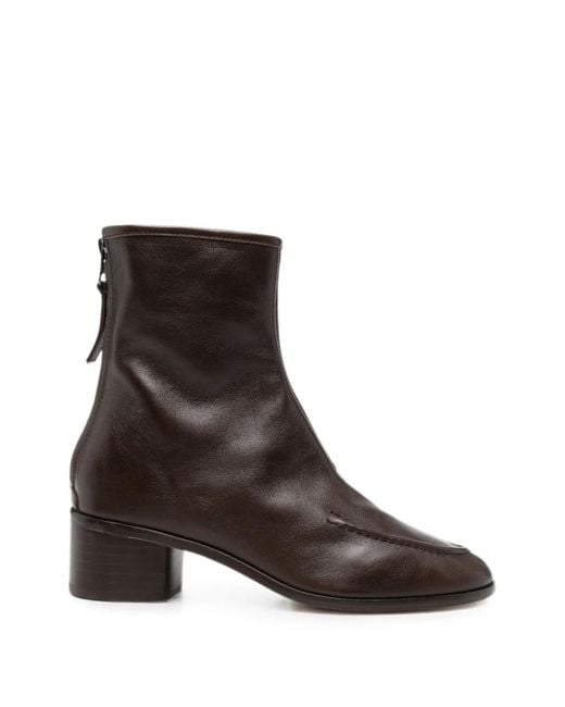 Hereu Brown Zip-Fastening Ankle Boots