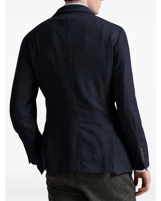 Polo Ralph Lauren Blue Herringbone Single-Breasted Blazer for men