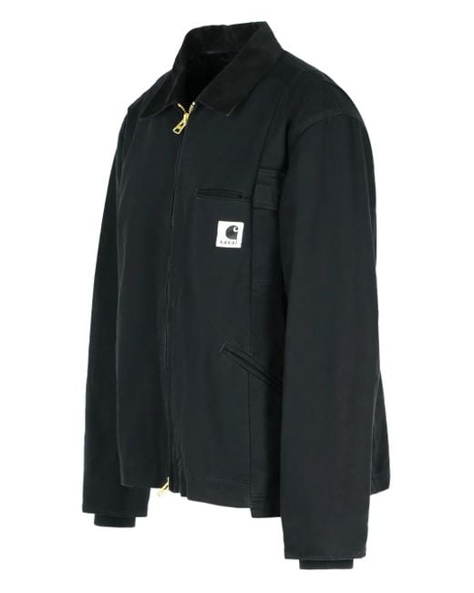 Sacai Black Corduroy-Collar Jacket for men