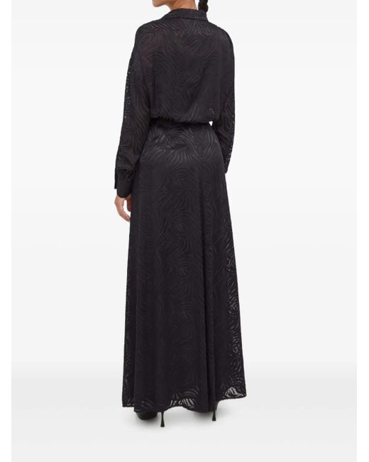 Pinko Black Patterned Wrap Maxi Dress