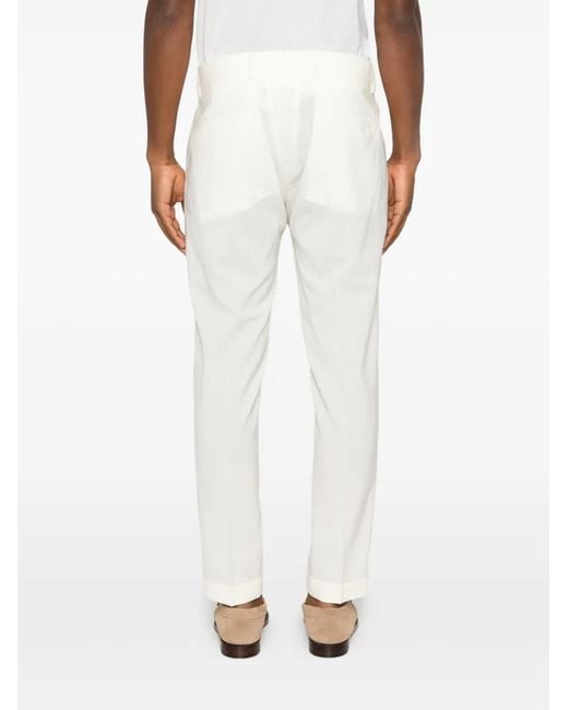 Briglia 1949 White Tiberio Pressed-Crease Trousers for men