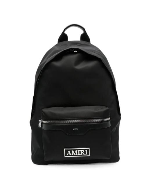 Amiri Black Logo-Patch Zip-Fastening Backpack for men