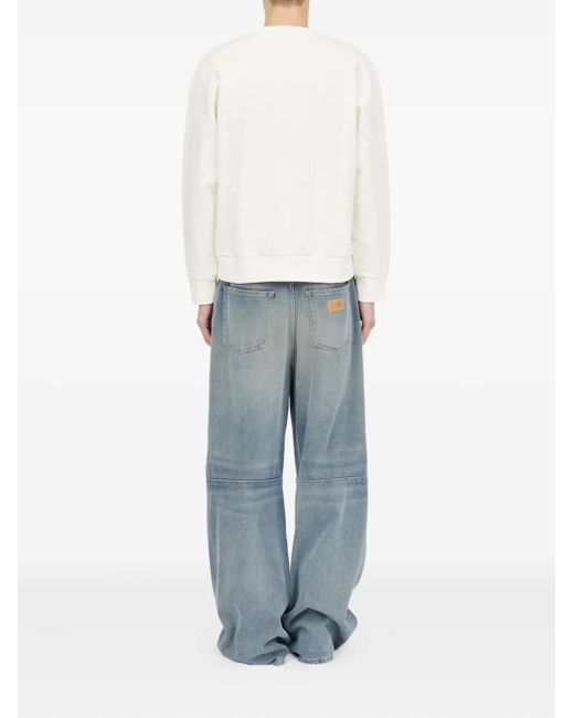 MM6 by Maison Margiela White Logo-Patch Sweatshirt for men