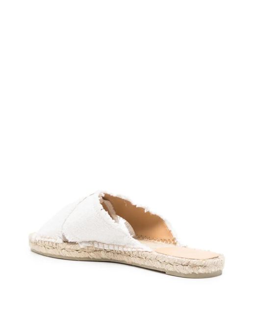 Castaner White Palmera Flat Espadrilles