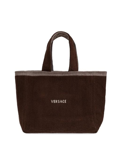Versace Brown Medusa-Motif Tote Bag