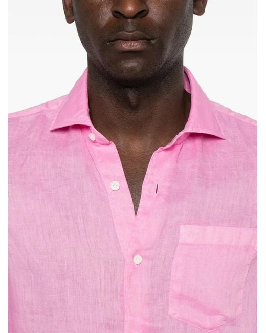 Truzzi Pink Chest-Pocket Shirt for men