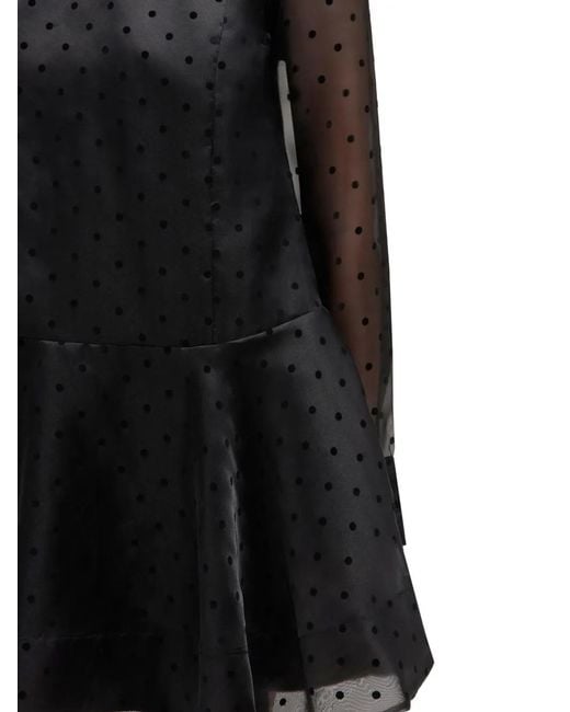 Ganni Black Organza Circle Collar Dress
