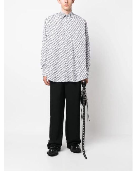 Vetements White Logo-Print Cotton Shirt for men