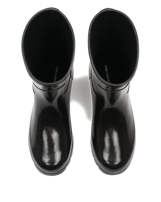Karl Lagerfeld Black Logo Rain Boots