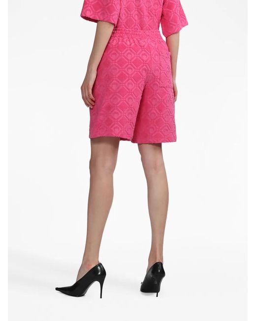 MARINE SERRE Pink Crescent Moon Track Shorts