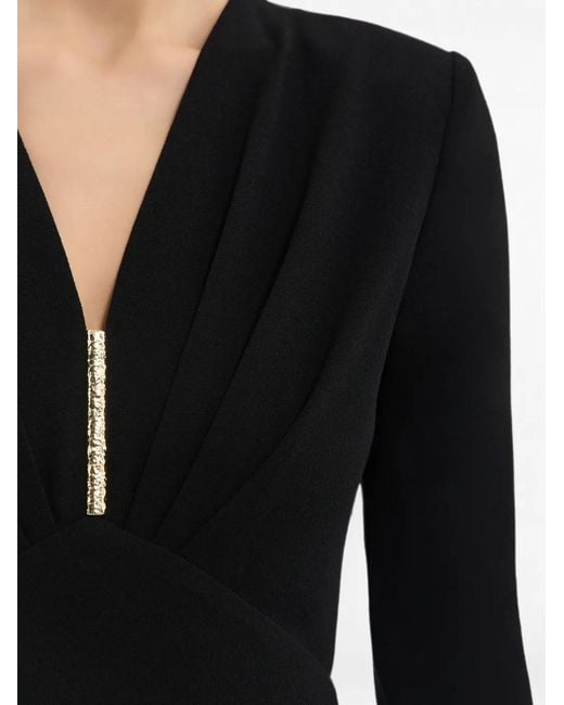 Rebecca Vallance Black Tallon Long Sleeve Midi Dress