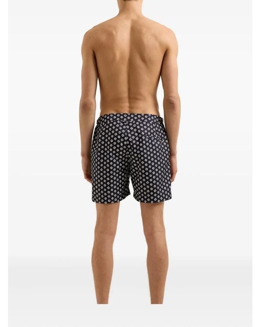 Orlebar Brown Blue Mid-Length Lumina Print Swim Shorts for men
