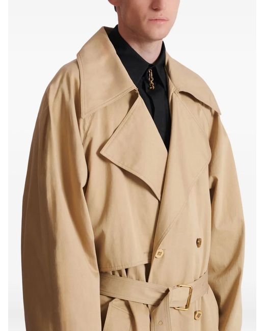 Balmain Natural Belted Trench Coat for men
