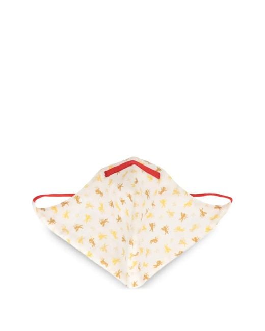 Isaia Pink Cherub-Print Face Mask for men