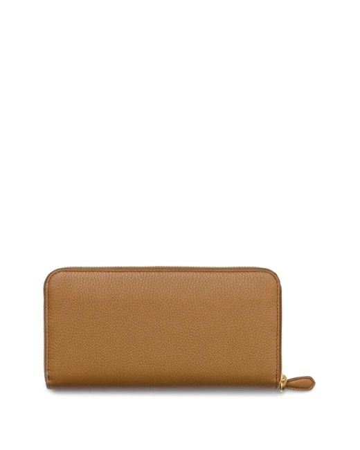 Prada Brown Large Leather Zip-Around Wallet